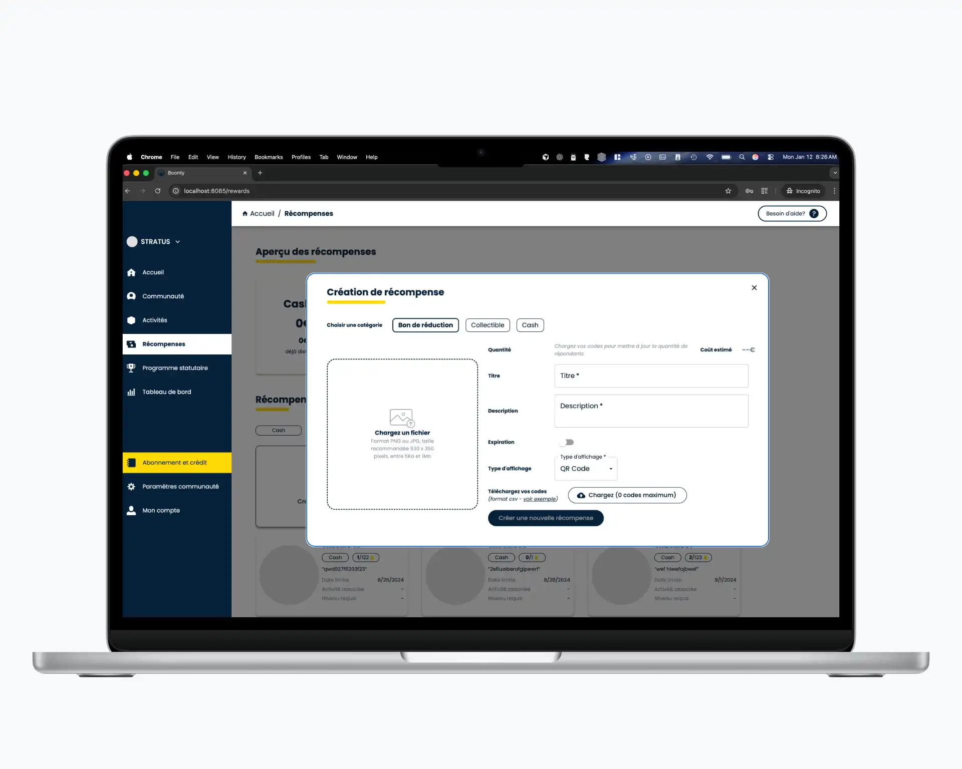 Boonty rewards creation interface